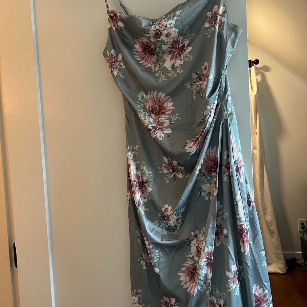 Floral Gray Slip Dress